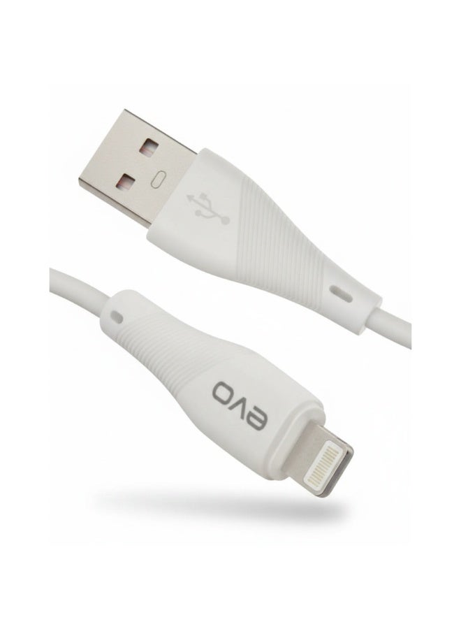 إيفو كابل الشحن السريع ونقل البيانات B04I من USB إلى iPhone (Lightning)، شحن عالي السرعة 2.4 أمبير ونقل بيانات مستقر، تصميم متين مقاوم للانحناء، مقاوم للتشابك والحرارة، مثالي للاستخدام المنزلي والمكتبي والسفر - Image 1